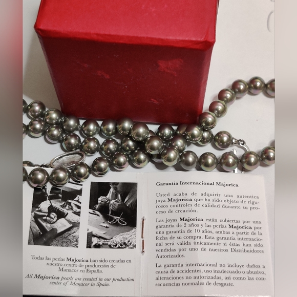 Genuine Majorica Tahitian Pearls Necklace w/Sterling Silver Clasp - Picture 15 of 16